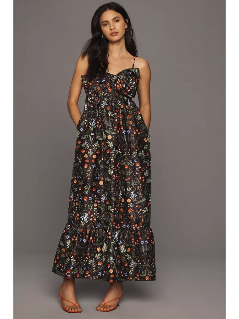 Anthropologie Hutch Sleeveless Bow Maxi Dress